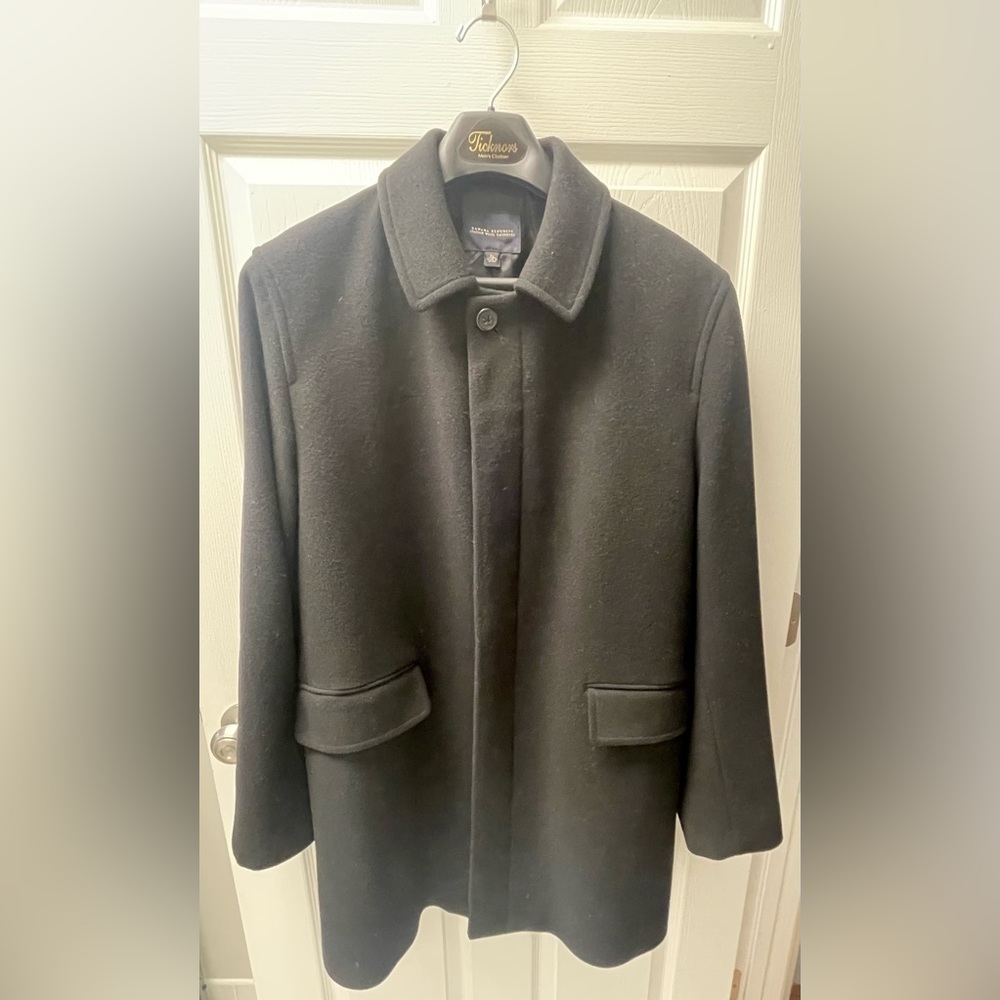 Men’s Banana Republic Italian Wool Cashmere Coat in Black- SZ XL